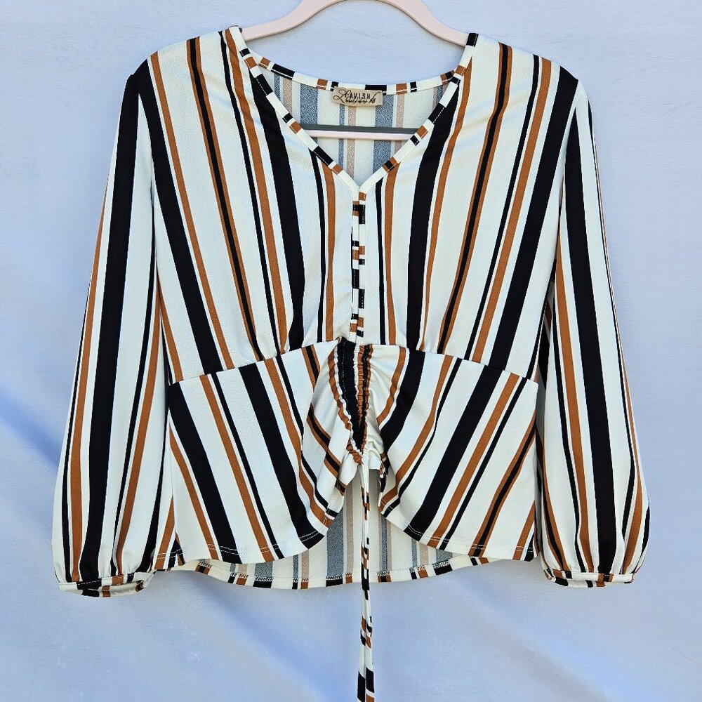 🖖 Lavish 🖖 striped peasant top